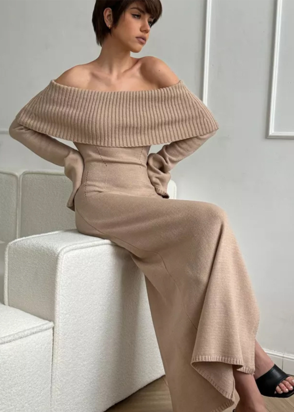 Robe longue - épaule dénudée